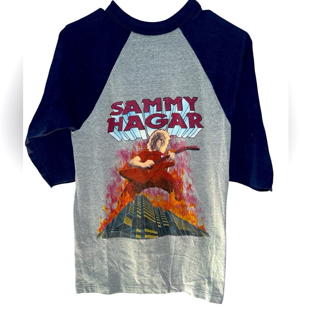 Vintage Sammy Hagar 1984 Raglan Tee Size Medium Single Stitch